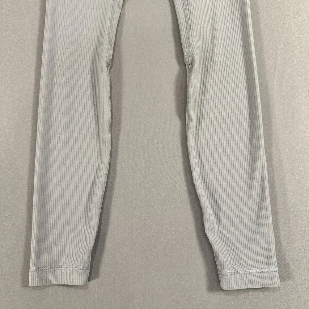 Lululemon Leggings Womens 0 Gray High Rise Ankle Ribbed Nylon Spandex Yoga Gym
